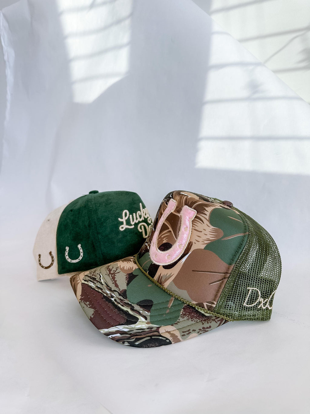 Pink Velvet Horseshoe Trucker Hat